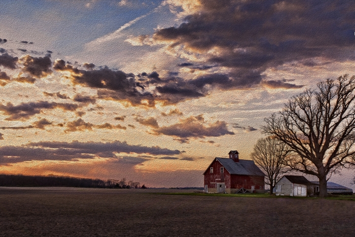 Country Sunset in Early Spring