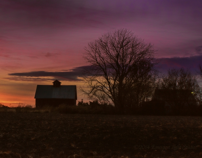 December Twilight on the Prairie