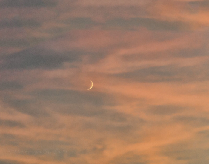 Venus and the Moon Danced among the Sunset Clouds