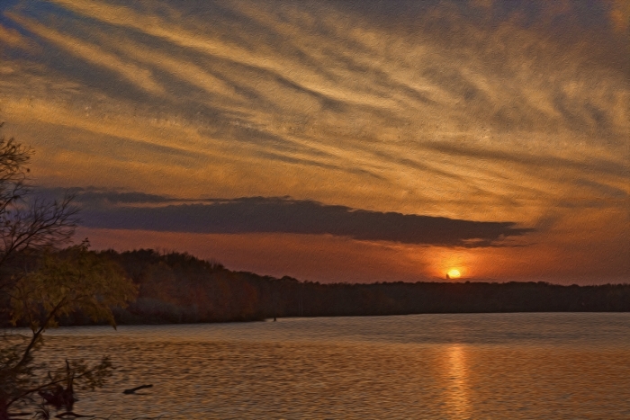 Autumn Lake at Sunset