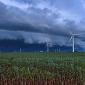 Storms over a Prairie Wind Farm