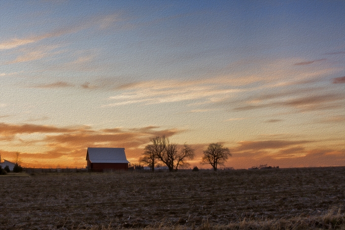 American Farm in Waning Afternoon