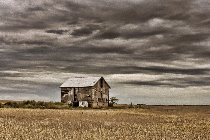 Old Barn under a Stormy September Sky