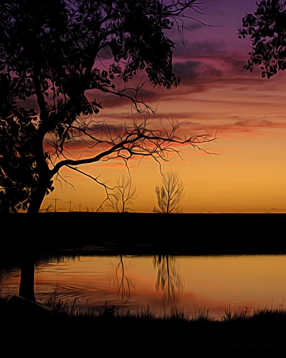 September Sunset at a Prairie Pond