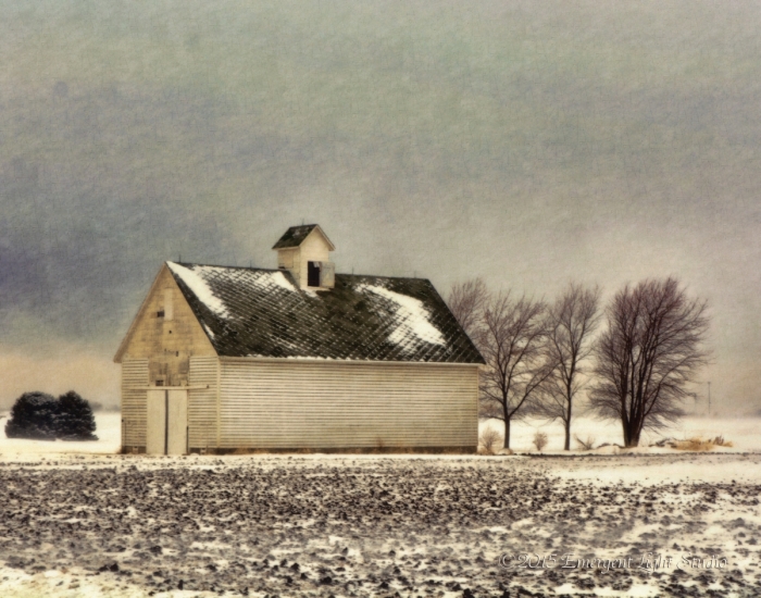 Winter at a Corn Crib in the Midwest