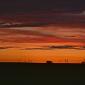 Twilight near a Rural American Windfarm