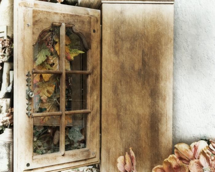 Cabinet with Fall Decorations