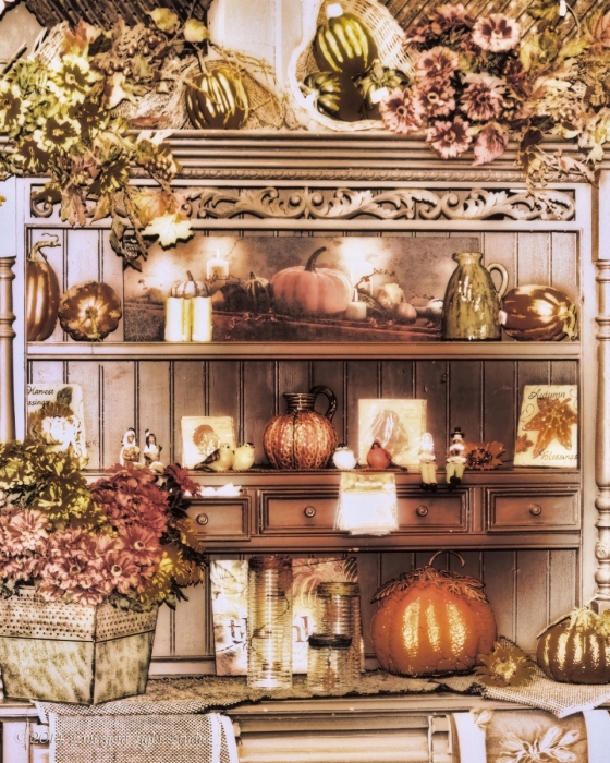 Shelves with Pretty Fall Things
