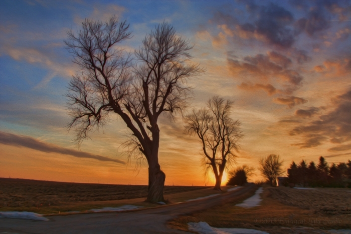 End of Winter Prairie Sunset