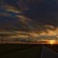 Prairie Road in Autumn Sunset