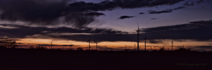 Just before Evening at a Rural Wind Farm