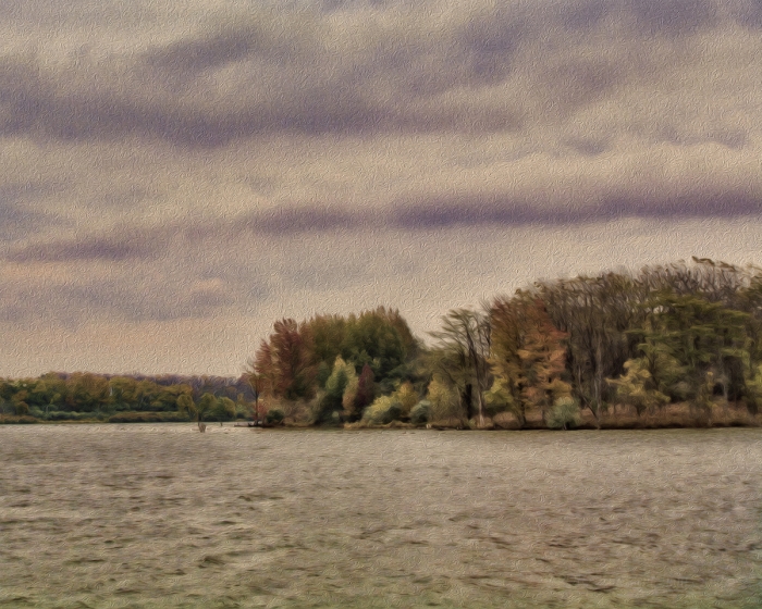 Windy Fall Day by a Prairie Lake